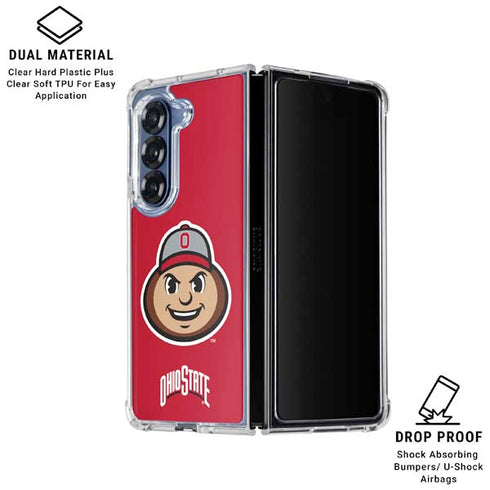 Ohio State University OSUBuckeyes Light Grey Galaxy Z Fold6 Clear Case